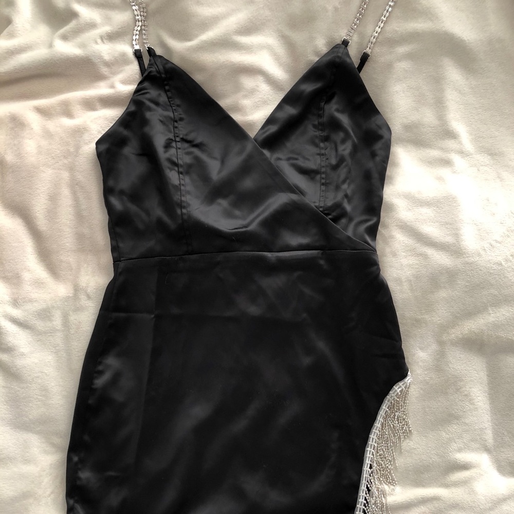 Black Satin mini dress